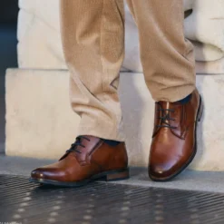 Leder Business Schnürer cognac