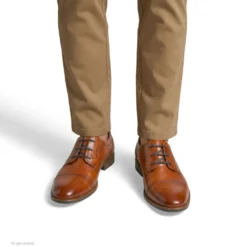 Leder Business Schnürer cognac