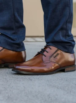 Leder Business Schnürer cognac