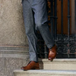 Leder Business Schnürer cognac