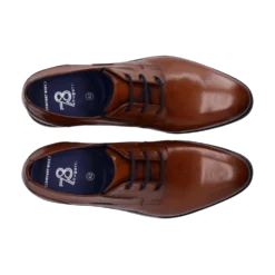 Leder Business Schnürer dunkelblau