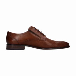 Leder Business Schnürer dunkelblau