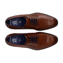 Leder Business Schnürer dunkelblau