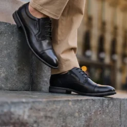Leder Business Schnürer schwarz