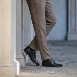 Leder Business Schnürer schwarz