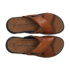 Leder Pantoletten cognac