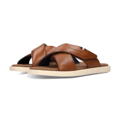 Leder Pantoletten cognac