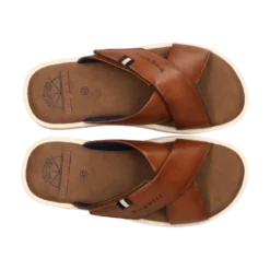 Leder Pantoletten cognac