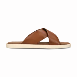 Leder Pantoletten cognac