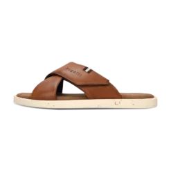 Leder Pantoletten cognac