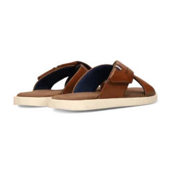 Leder Pantoletten cognac