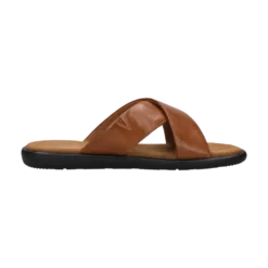 Leder Pantoletten cognac