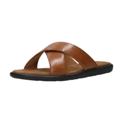 Leder Pantoletten cognac