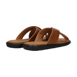 Leder Pantoletten cognac