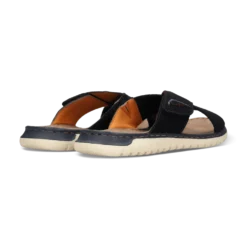 Leder Pantoletten dunkelblau