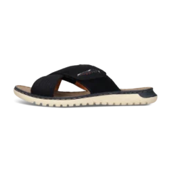 Leder Pantoletten dunkelblau