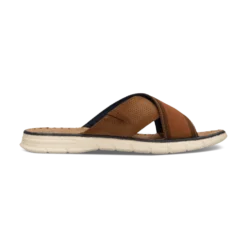 Leder Pantoletten dunkelblau