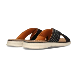 Leder Pantoletten dunkelblau