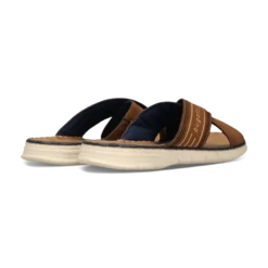 Leder Pantoletten dunkelblau