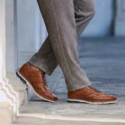 Leder Schnürer cognac