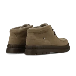 Leder Schnürstiefel beige