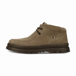 Leder Schnürstiefel beige
