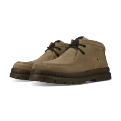 Leder Schnürstiefel beige