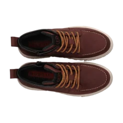 Leder Schnürstiefel bordeaux