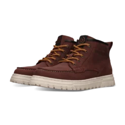 Leder Schnürstiefel bordeaux