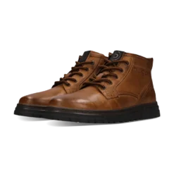 Leder Schnürstiefel cognac