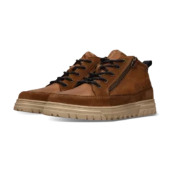 Leder Schnürstiefel cognac
