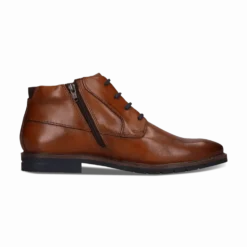 Leder Schnürstiefel cognac
