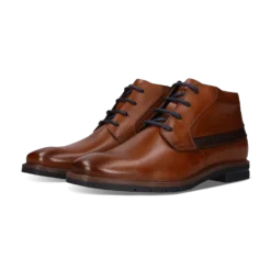 Leder Schnürstiefel cognac