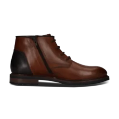 Leder Schnürstiefel cognac