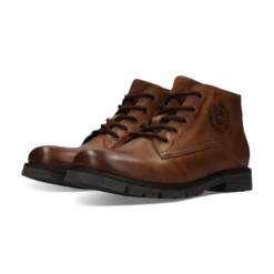 Leder Schnürstiefel cognac