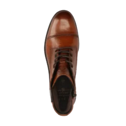 Leder Schnürstiefel cognac
