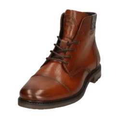 Leder Schnürstiefel cognac