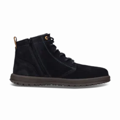 Leder Schnürstiefel dunkelblau