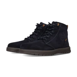 Leder Schnürstiefel dunkelblau