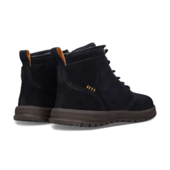 Leder Schnürstiefel dunkelblau