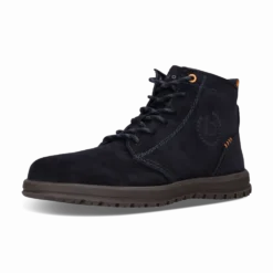 Leder Schnürstiefel dunkelblau