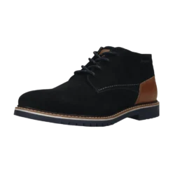 Leder Schnürstiefel dunkelblau