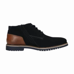 Leder Schnürstiefel dunkelblau