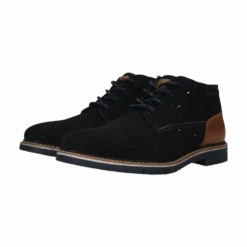Leder Schnürstiefel dunkelblau