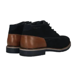 Leder Schnürstiefel dunkelblau