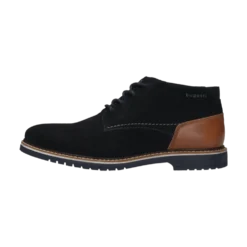 Leder Schnürstiefel dunkelblau