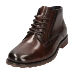 Leder Schnürstiefel dunkelbraun
