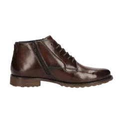 Leder Schnürstiefel dunkelbraun
