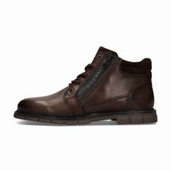 Leder Schnürstiefel dunkelbraun