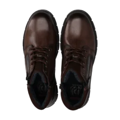 Leder Schnürstiefel dunkelbraun